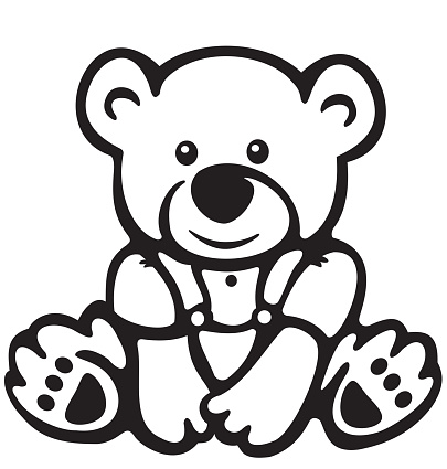Vector Of Cute Baby Bear Silhouette Stock Illustration - Download Image ...