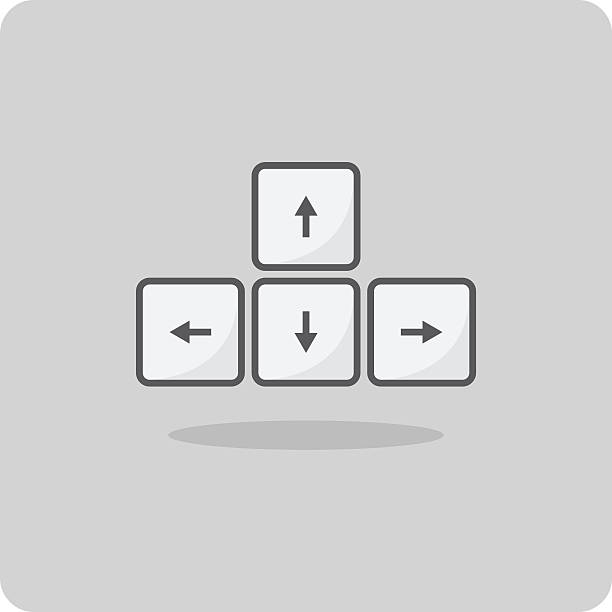 vektor flache symbol, multidirektionale " - computertaste stock-grafiken, -clipart, -cartoons und -symbole
