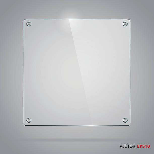 Vector of glass frame with steel rivets. vector art illustration