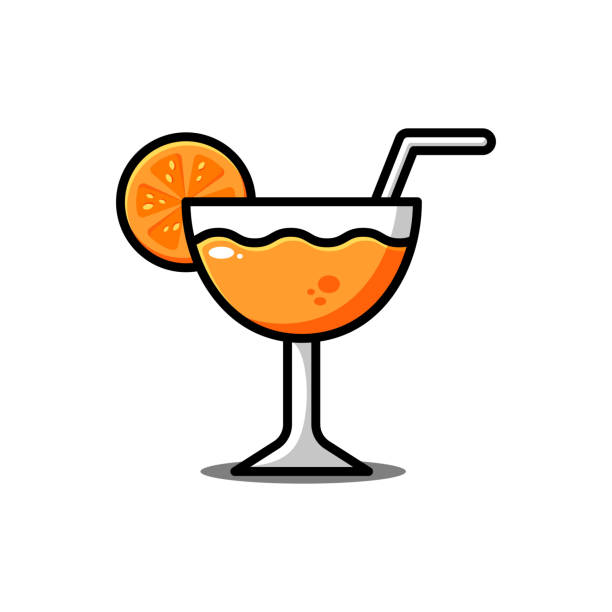 vector orange drink illustration design. The orange juice design with an outline is suitable for stickers, icons, mascots, logos, clip art, and other graphic purposes vector orange drink illustration design. The orange juice design with an outline is suitable for stickers, icons, mascots, logos, clip art, and other graphic purposes smoothie silhouettes stock illustrations