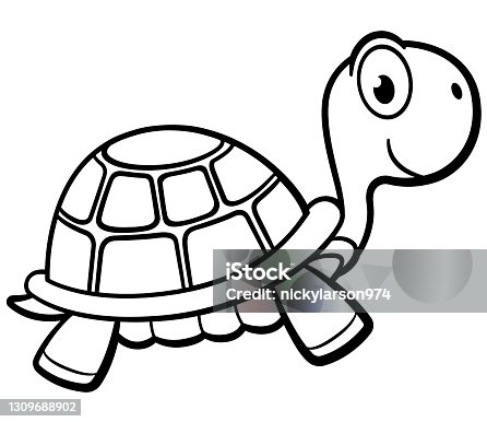 istock Vector outlined turtle cartoon design 1309688902