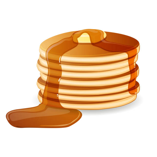 illustrazioni stock, clip art, cartoni animati e icone di tendenza di vettore frittelle - pancake