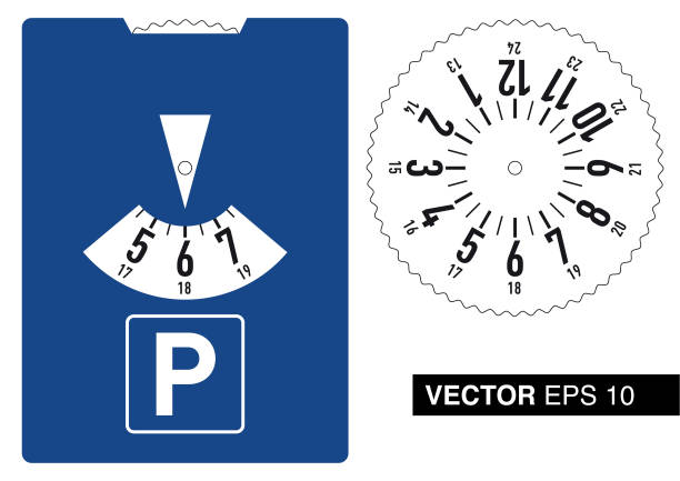 Vector Parking Disc Parking Disc. Vector illustration with layers (removeable). EPS and high resolution jpeg file included (300dpi). disk stock illustrations