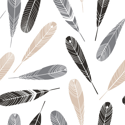 Vector  pattern with feathers.
