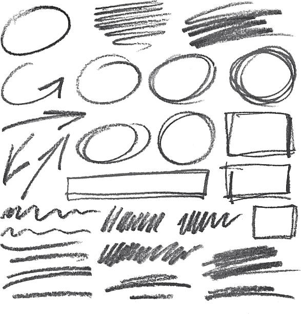 vector pencil design elements transparency used, grouped, easy to change color just by one click pencil drawing stock illustrations