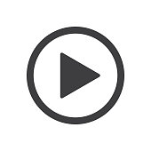 Vector Media Player Button Icon of Play action