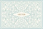 Vector poster design template and greeting card with copy space for text or title in trendy linear style - vintage background for cover, advertising, packaging - vector frame for logo