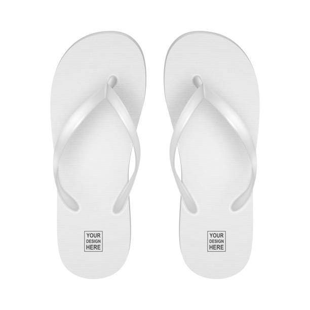Vector Realistic 3d White Blank Empty Flip Flop Set Closeup Isolated on White Background. Design Template of Summer Beach Holiday Flip Flops Pair For Advertise, Logo Print, Mockup. Front View Vector Realistic 3d White Blank Empty Flip Flop Set Closeup Isolated on White Background. Design Template of Summer Beach Holiday Flip Flops Pair For Advertise, Logo Print, Mockup. Front View. flip flop stock illustrations