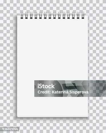 istock Vector realistic blank notebook isolated on transparent background 936321054