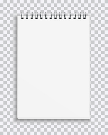 Vector realistic blank notebook isolated on transparent background