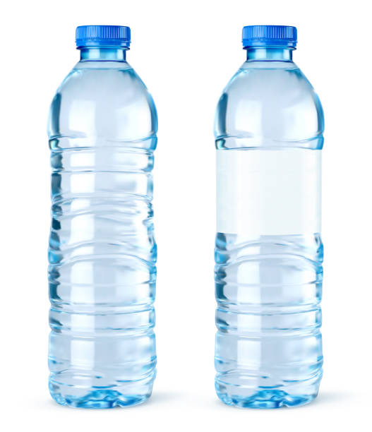 Vector realistic bottles of water Vector realistic illustration of bottles of water on a white background. plastic stock illustrations