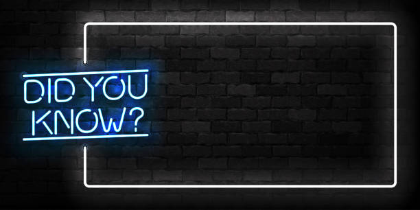 Vector realistic isolated neon sign of Did You Know frame logo for decoration and covering on the wall background. Vector realistic isolated neon sign of Did You Know frame logo for decoration and covering on the wall background. presentation speech borders stock illustrations