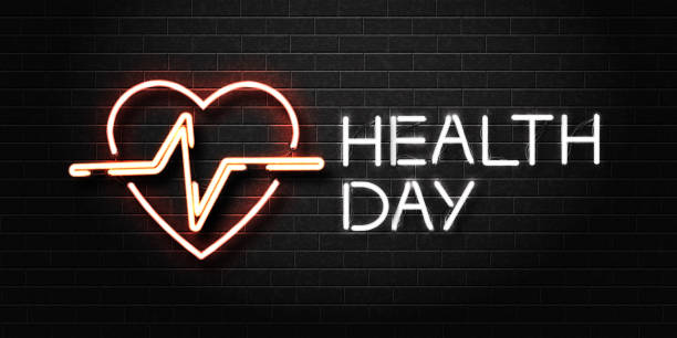 ilustrações de stock, clip art, desenhos animados e ícones de vector realistic isolated neon sign of world health day logo with heart with heartbeat for decoration and covering on the wall background. concept of medicine and doctor profession. - doctor wall
