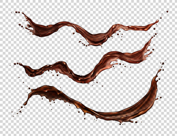 ilustrações de stock, clip art, desenhos animados e ícones de vector realistic splash of coffee, cola or tea - hot chocolate
