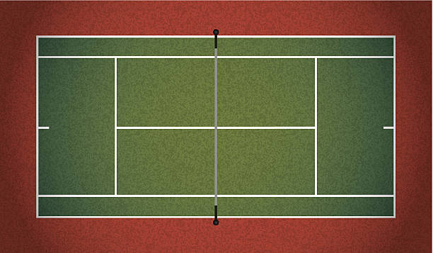 bildbanksillustrationer, clip art samt tecknat material och ikoner med vector realistic textured tennis court illustration - tennis court