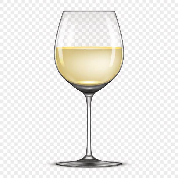 Vector realistic wineglass with white wine icon isolated on transparent background. Design template in EPS10 Vector realistic wineglass with white wine icon isolated on transparent background. Design template, EPS10 illustration. cocktail clipart stock illustrations