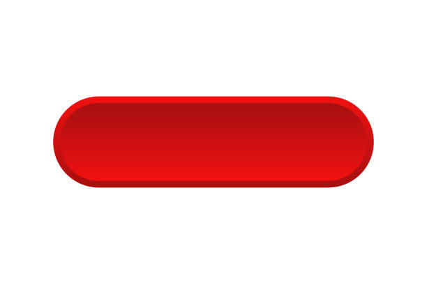 벡터 빨간색 단추가 분리되었습니다. 빈 빨간색 메뉴 버튼입니다. 아이콘 벡터를 클릭합니다. 구독 버튼 아이콘. 둥근 버튼. 빨간색 버튼. - 누름 버튼 stock illustrations