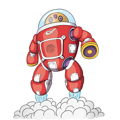 Vector Robot. Cartoon Style. Isolated Vector Robot on White Background. Alphabot_01