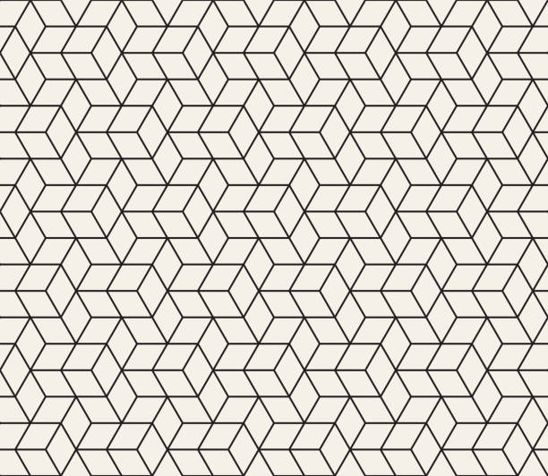 Vector seamless geometric pattern. Simple abstract lines lattice. Repeating elements stylish rhombus background Vector seamless geometric pattern. Simple abstract lines lattice. Repeating elements stylish background rhombus tiling tessellation stock illustrations