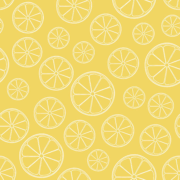 bildbanksillustrationer, clip art samt tecknat material och ikoner med vector seamless orange pattern - lemon