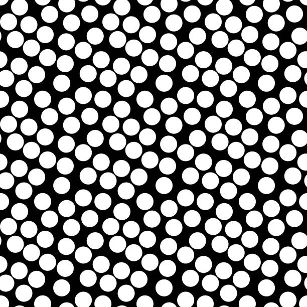 Vector seamless pattern, chaotic dots Vector monochrome seamless pattern, simple texture with white chaotic dots on black backdrop. Modern abstract repeat background. Design element for prints, decoration, digital, textile, wallpaper roe stock illustrations