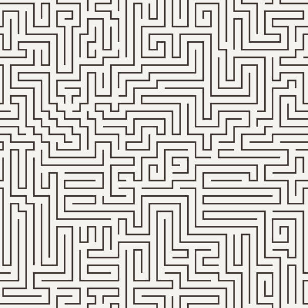 Vector seamless pattern in the form of a labyrinth Vector seamless pattern in the form of a labyrinth or a computer motherboard maze patterns stock illustrations