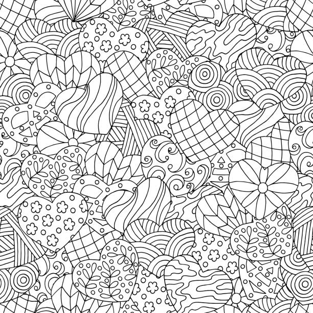 Heart Coloring Page Illustrations, Royalty-Free Vector Graphics & Clip
