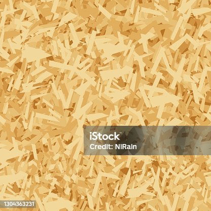 istock Vector seamless pattern of OSB boards from wood chips. Realistic oriented strand board (OSB) texture background. Vector illustration sheet of plywood with sawdust. Building and construction material. 1304363231