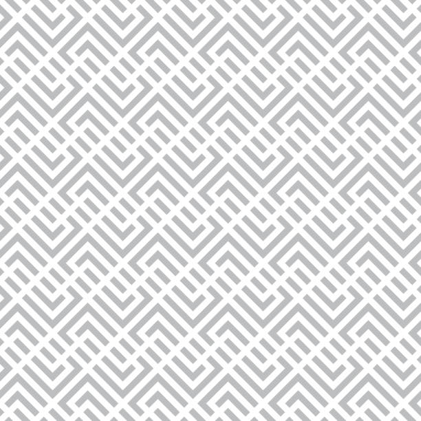 Vector seamless pattern Vector seamless pattern. Infinitely repeating modern geometrical texture consisting of simple geometric elements. stripe. corner. Abstract textured background with diagonal rectangle shapes. maze backgrounds stock illustrations