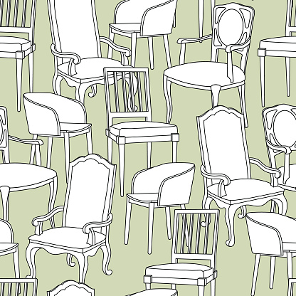 Vector seamless pattern with armchairs