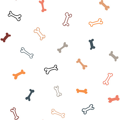 Vector seamless pattern with bones on white background. Cute illustration for fabric, textile, background, wallpaper