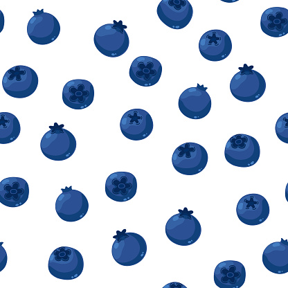 Vector seamless pattern with fresh blueberries.