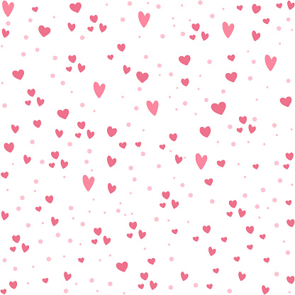 Vector seamless pattern with little hearts. Repeating background with Saint Valentine day symbols. Playful February holiday texture with love concept
