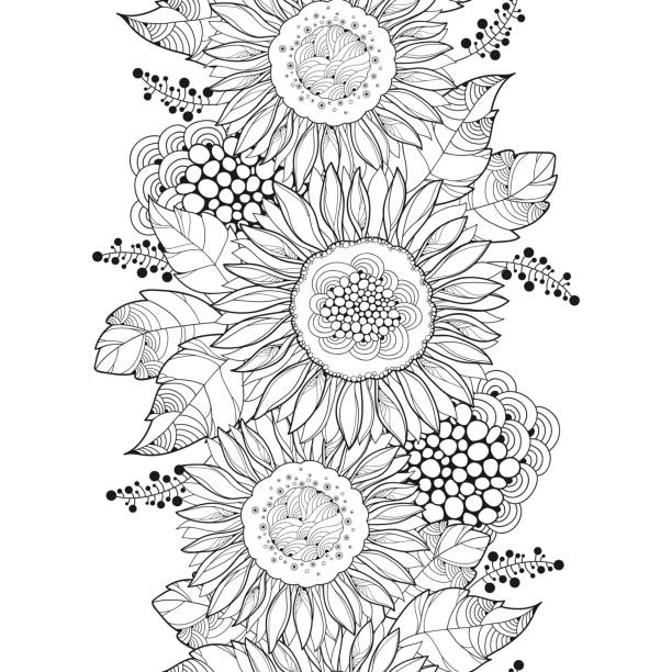 Royalty Free Sunflower Outline Clip Art, Vector Images & Illustrations ...
