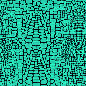 istock Vector seamless pattern with realistic crocodile or alligator skin. Green leather wallpaper. Animalistic background. 1094851718