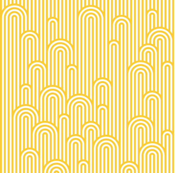 Vector Seamless Pattern with White and Yellow Waves. Minimalist Texture. Noodle and Pasta Abstract Background Concept Vector Seamless Pattern with White and Yellow Waves. Minimalist Texture with Stripes with Waves. Noodle and Pasta Abstract Background Concept. pasta designs stock illustrations