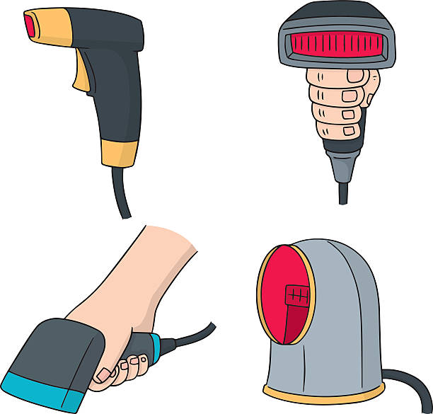 Barcode scanner and barcode Royalty Free Vector Image