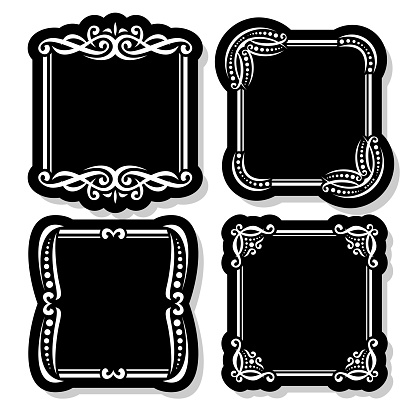 Vector set of black decorative Frames