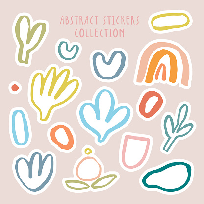 Vector set of cute abstract stickers.