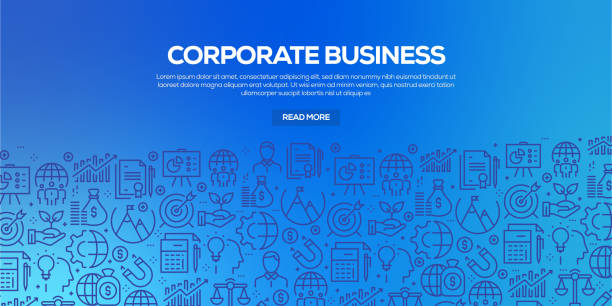 Vector set of design templates and elements for Corporate Business in trendy linear style - Seamless patterns with linear icons related to Corporate Business - Vector Vector set of design templates and elements for Corporate Business in trendy linear style - Seamless patterns with linear icons related to Corporate Business - Vector leadership patterns stock illustrations