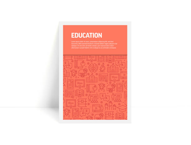 Vector Set of Design Templates and Elements for Education in Trendy Linear Style - Pattern with Linear Icons Related to Education - Minimalist Cover, Poster Design Vector Set of Design Templates and Elements for Education in Trendy Linear Style - Pattern with Linear Icons Related to Education - Minimalist Cover, Poster Design teacher patterns stock illustrations