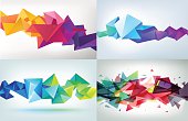 istock Vector set of faceted 3d crystal colorful shapes 495230972