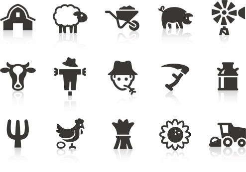 Vector set of farming-related icons