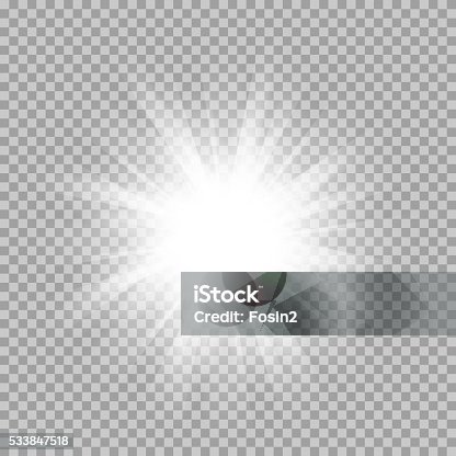 istock Vector set of glowing light bursts with sparkles on transparent 533847518