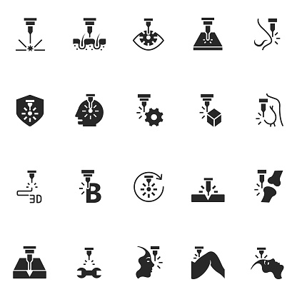 Vector set of laser icons