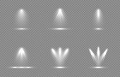 istock Vector set of light. Light source, studio lighting, walls, png. Light beams, light effect. 1306554194