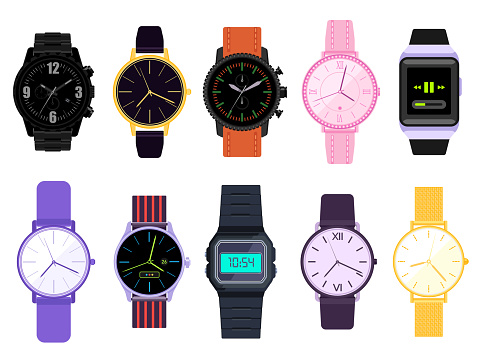 Vector Set of men's and women's watches