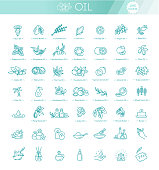 Set vector icons graphic thin outline in a linear design