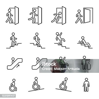 istock Vector set of people navigation line icons. 1331591417