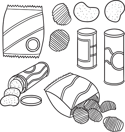 Vector Set Of Potato Chips Stock Illustration - Download Image Now - iStock